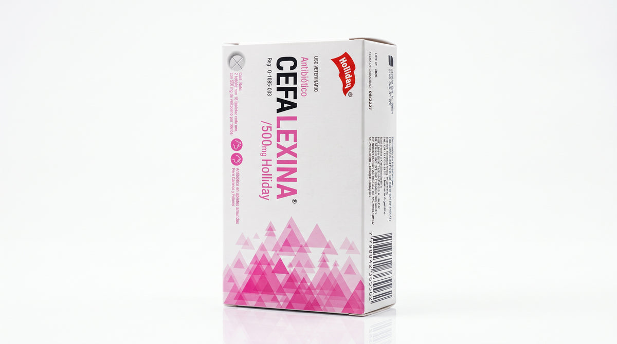 Cefalexina Holliday 500 mg, vista lateral