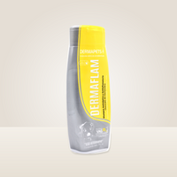 Dermaflam Dermapets shampoo 350 ml — frasco completo en contexto neutro de estudio
