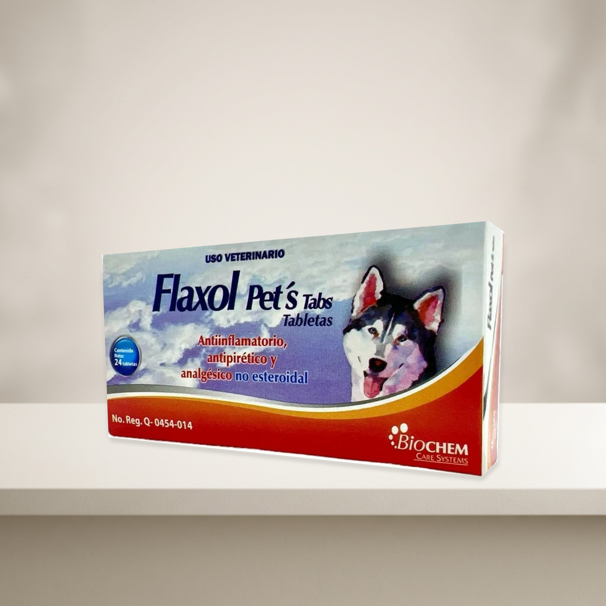 Flaxol Pets Biochem 24 tabletas Perros y Gatos — presentación en ambiente neutro