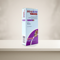 Bravecto 1M Triple 1 Tableta para Perros 1.27-2.5 Kg — presentación en ambiente de estudio neutro