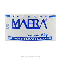 Balsamo Mafra Unguento Blanco 60 g - Paquete de 3 — detalle completo de impresión frontal de una unidad del paquete