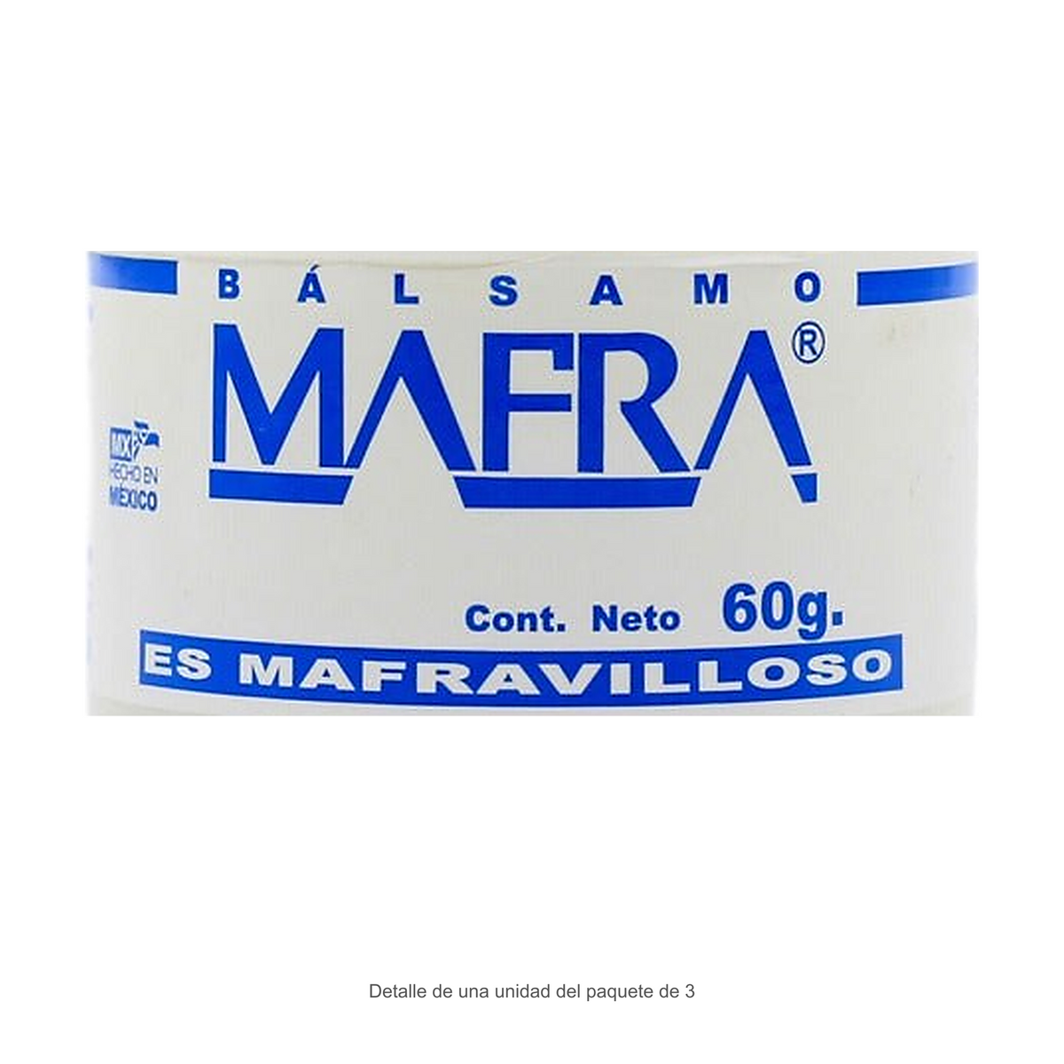 Balsamo Mafra Unguento Blanco 60 g - Paquete de 3 — detalle completo de impresión frontal de una unidad del paquete