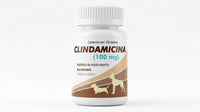 Clindamicina Alpha Chem 100 mg, frasco con 100 tabletas recubiertas — frente