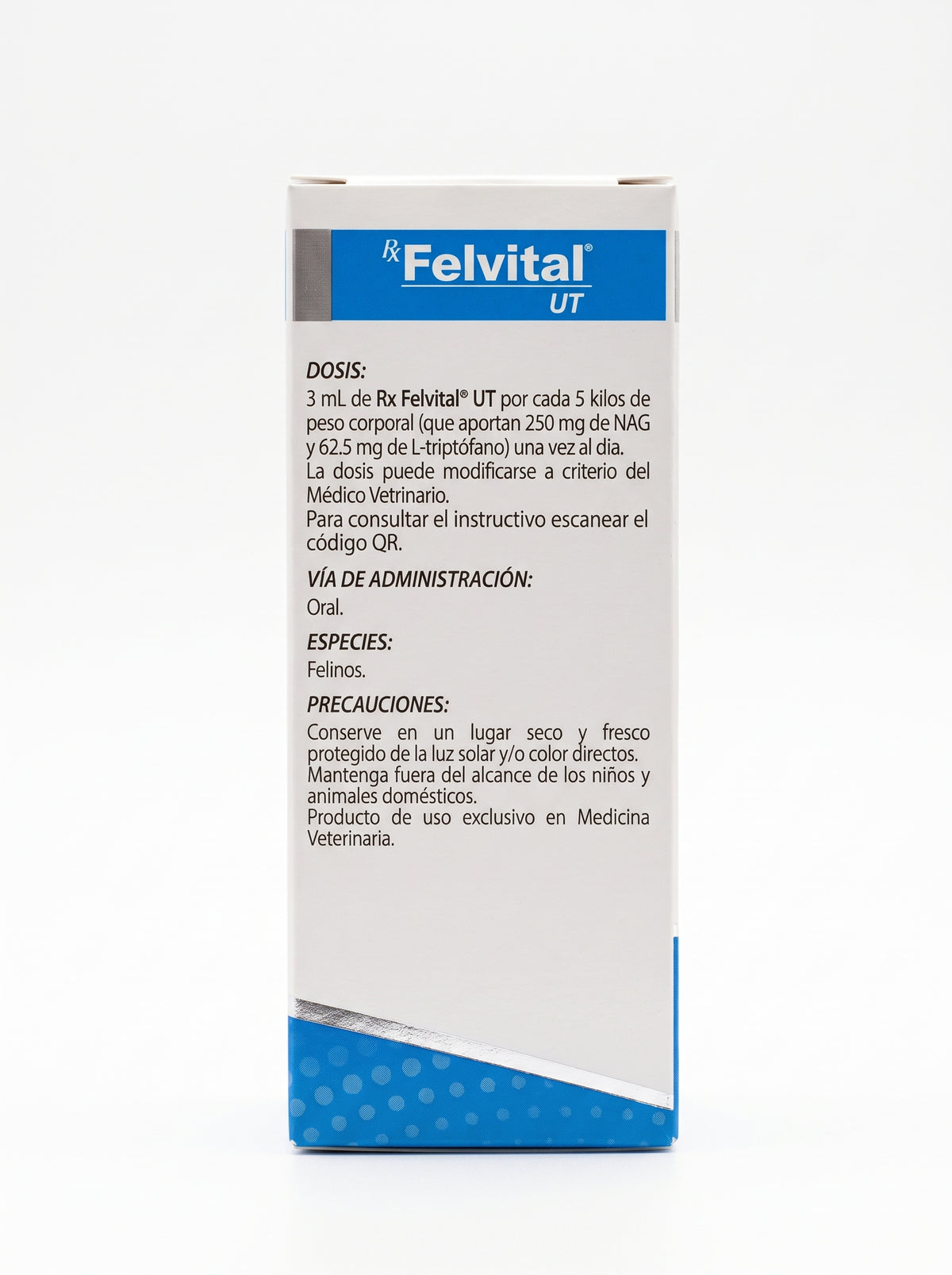 Felvital UT, vía de administración y precauciones del empaque