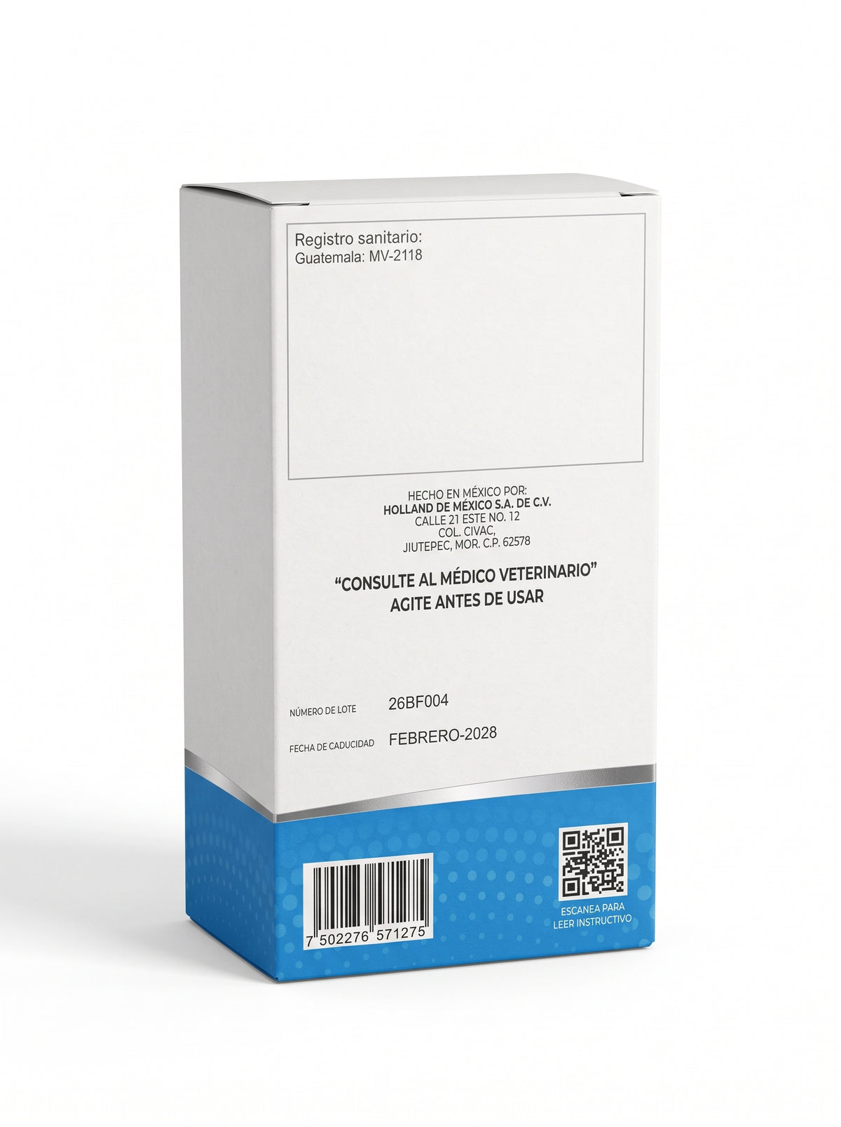 Felvital UT 100 mL, reverso y código de barras 7502276571275