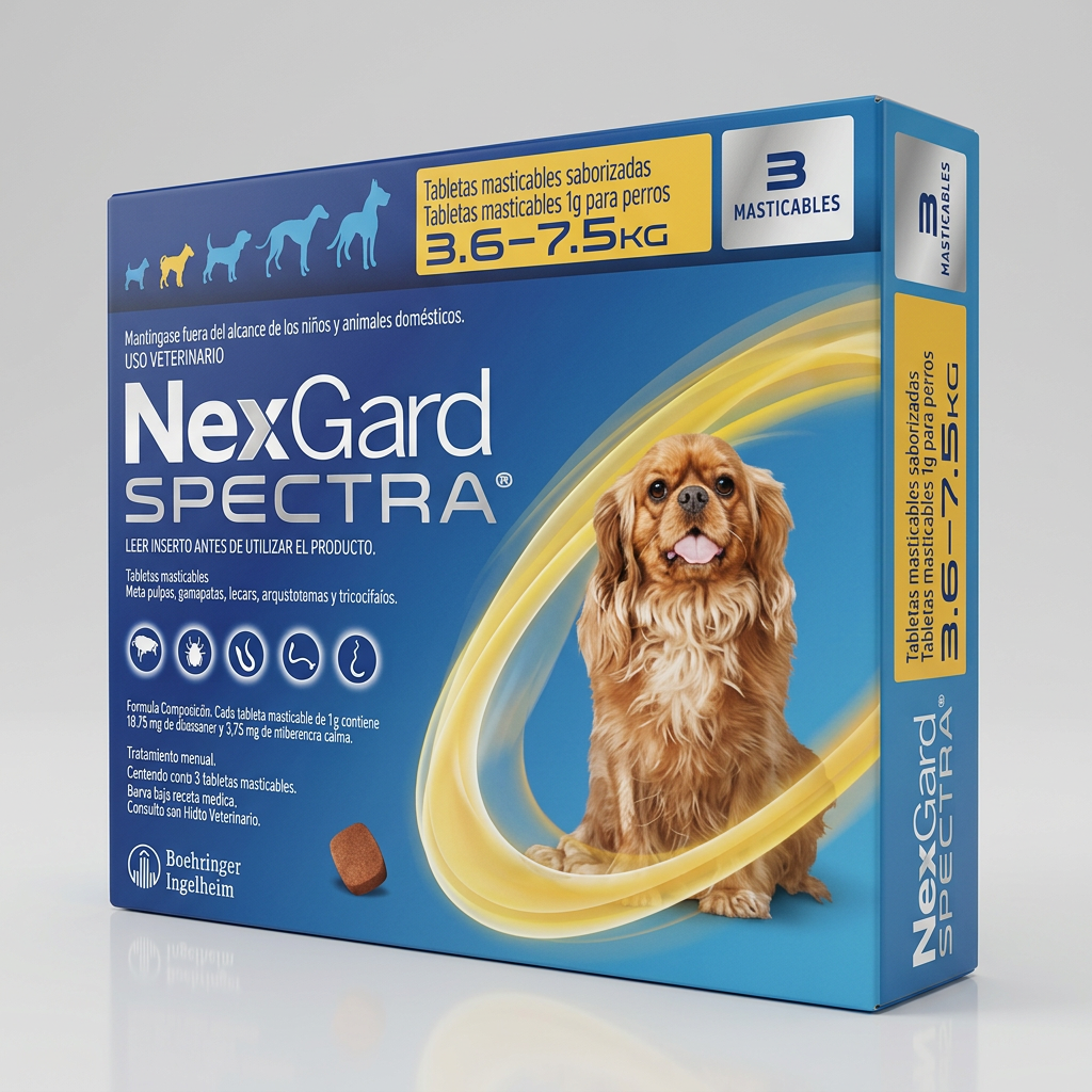 NexGard Spectra 3 Tabletas| Pulgas, Garrapatas y Desparasitación Interna