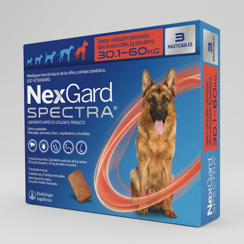 NexGard Spectra 3 Tabletas| Pulgas, Garrapatas y Desparasitación Interna