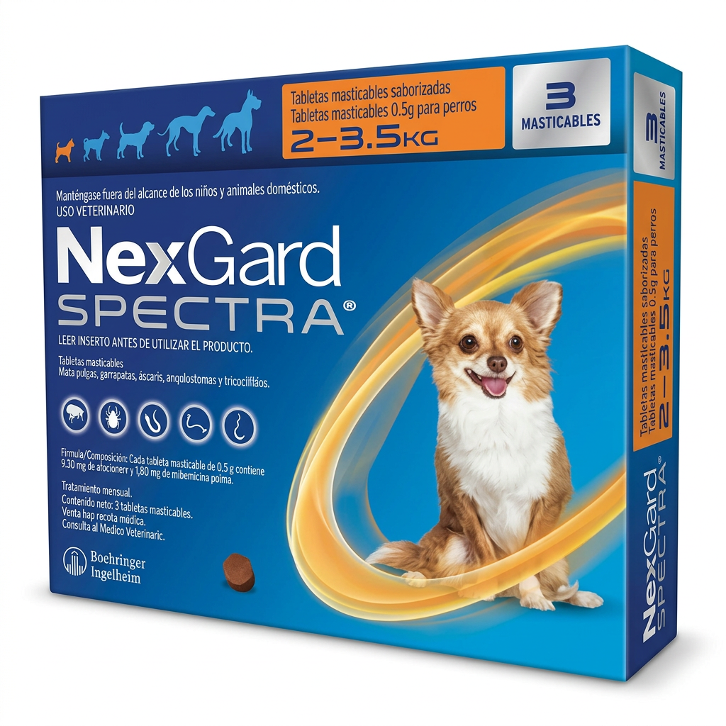 NexGard Spectra 3 Tabletas| Pulgas, Garrapatas y Desparasitación Interna