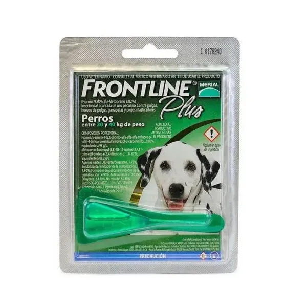 Producto FRONTLINE PLUS 20 A 40  KG 1 PIPETA