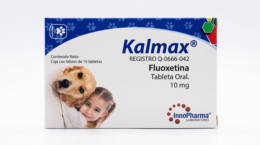 Kalmax InnoPharma fluoxetina 10 mg, caja con 10 tabletas — frente del empaque