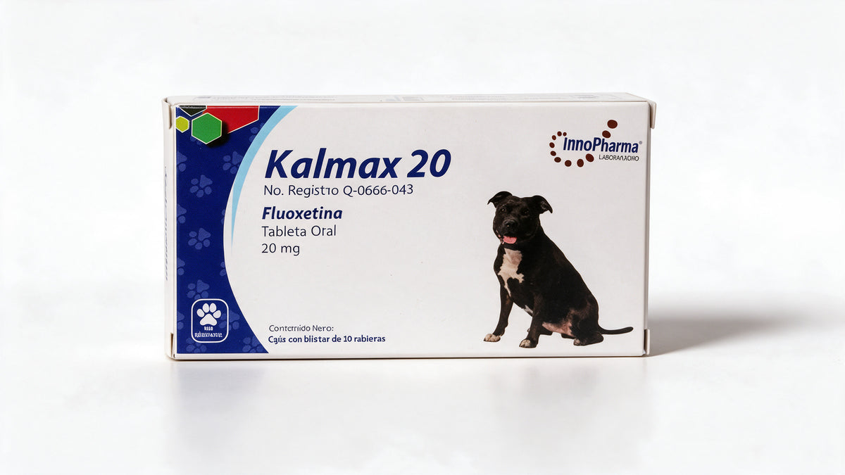 Kalmax 20 InnoPharma, fluoxetina 20 mg, caja con 10 tabletas — frente del empaque