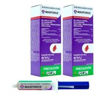 Maxforce Gel Envu 30 g, paquete de dos piezas y aplicador: vista completa sobre fondo blanco.