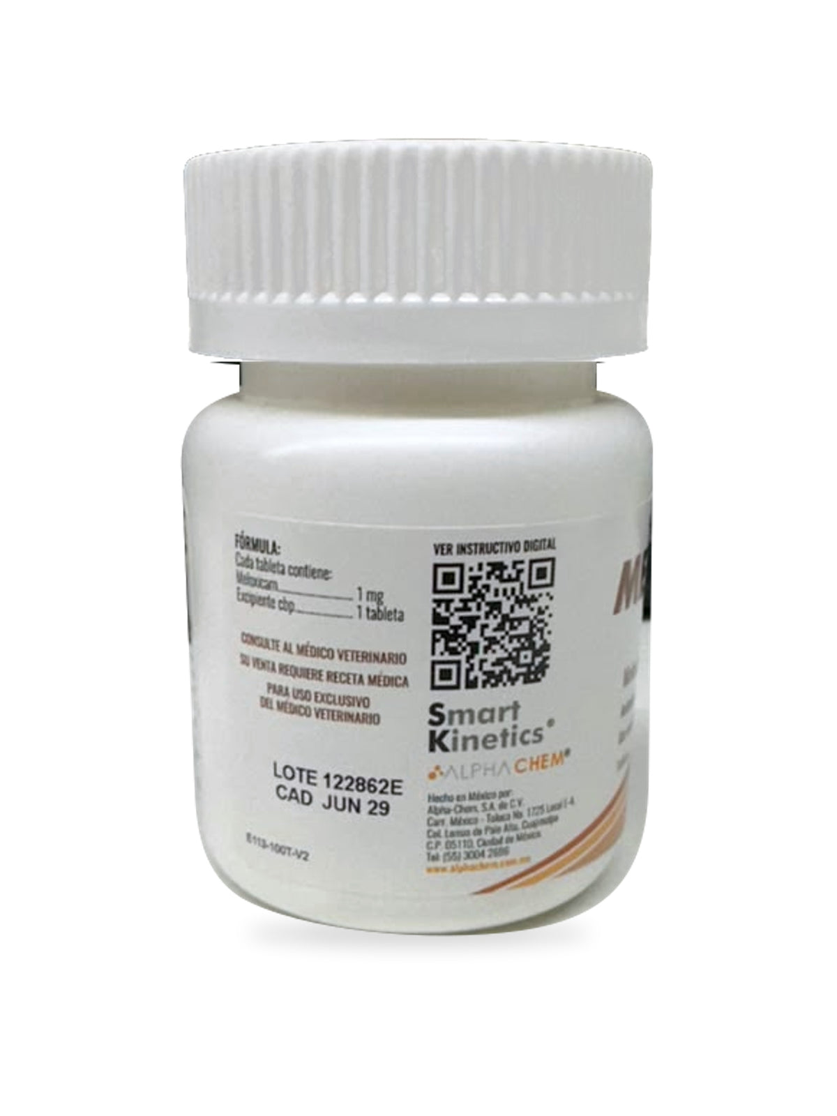 Meloxicam 1 mg Alpha Chem Smart Kinetics, fórmula y QR originales