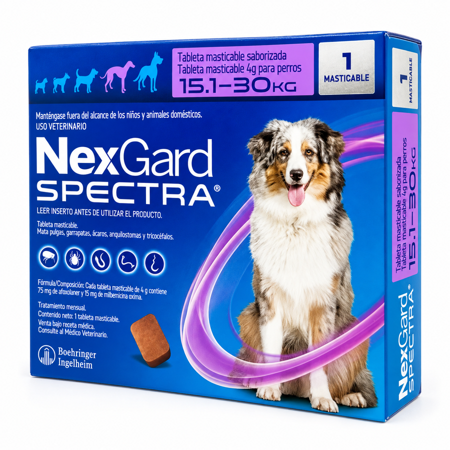 NexGard Spectra 1 tableta para perros de 15.1 a 30 kg