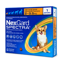NexGard Spectra 1 Tableta para Perros 2-3.5 Kg — presentación completa sobre fondo blanco puro