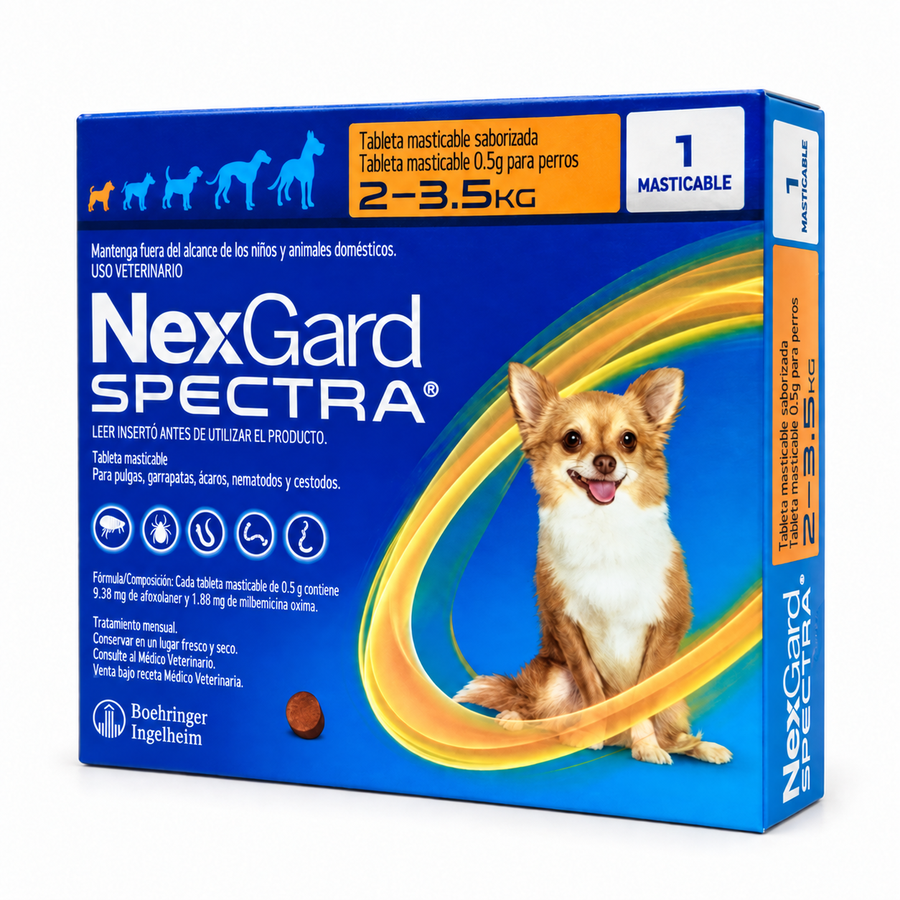 NexGard Spectra 1 tableta para perros de 2 a 3.5 kg
