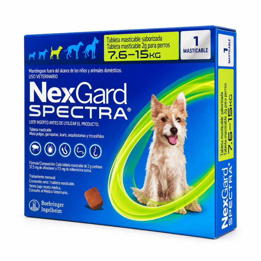 NexGard Spectra 1 tableta para perros de 7.6 a 15 kg