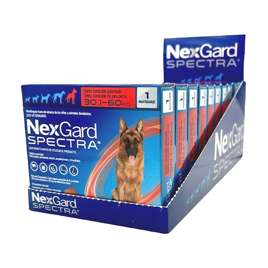 Cartoncillo NexGard Spectra con 10 tabletas para perros de 30.1 a 60 kg