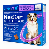 NexGard Spectra morado 1 tableta para perros de 15.1 a 30 kg