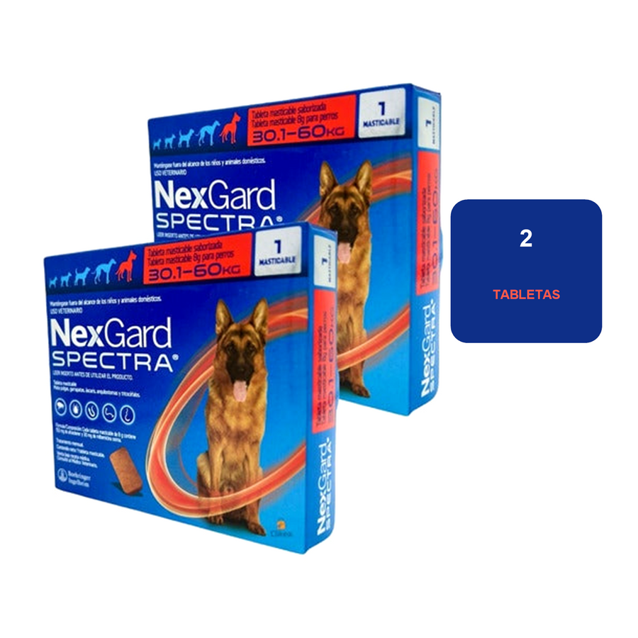 NexGard Spectra 2 tabletas para perros de 30.1 a 60 kg