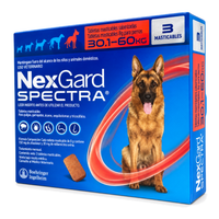 NexGard Spectra 3 Tabletas para Perros 30.1-60 Kg — presentación completa sobre fondo blanco puro