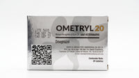Ometryl 20 Riverfarma, caja con 20 tabletas, reverso