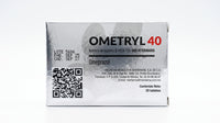 Ometryl 40 Riverfarma, caja con 20 tabletas - reverso del empaque