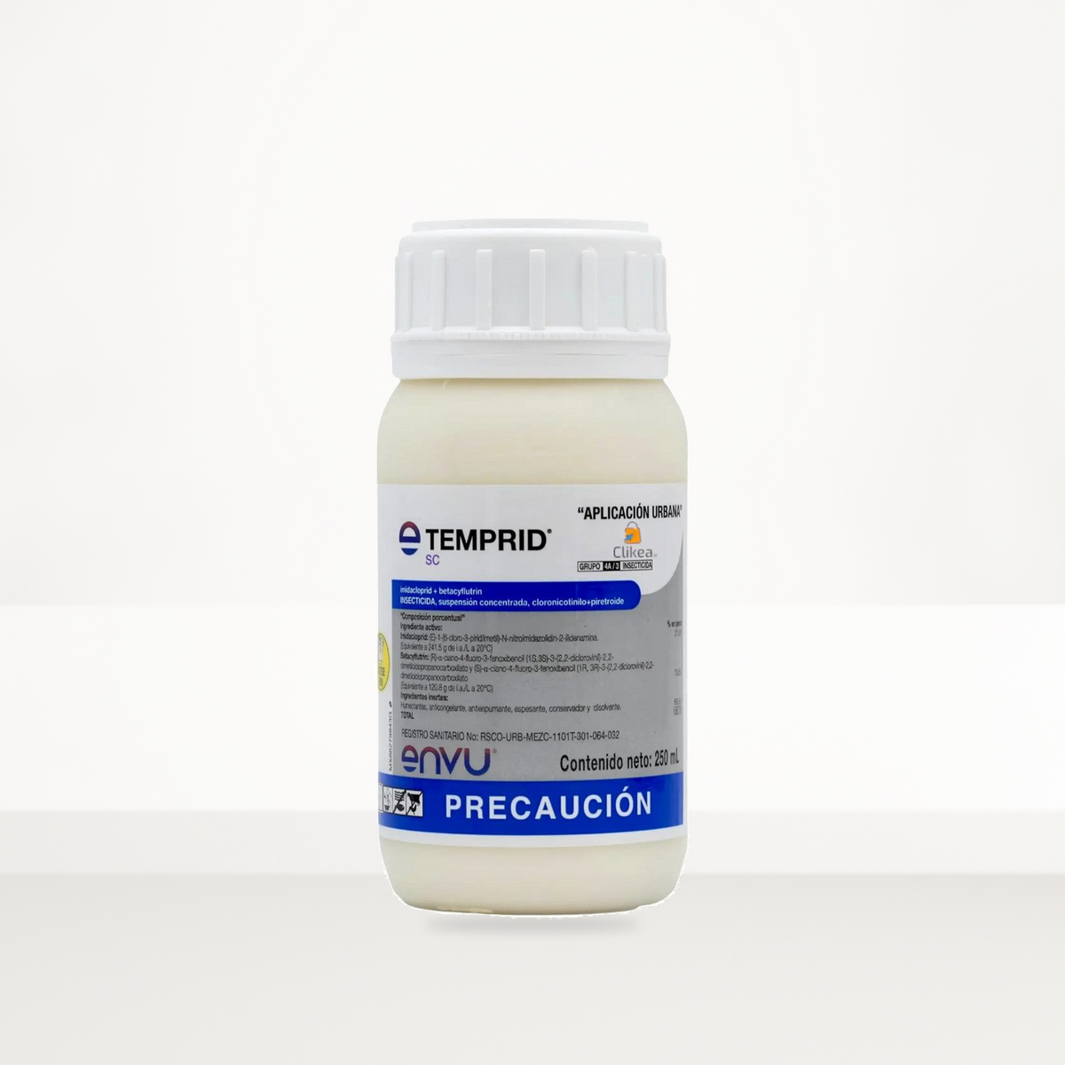 Temprid SC Envu 250 ml — botella completa en escenario de estudio, etiqueta original conservada