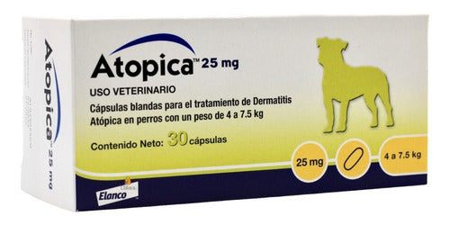 Atopica 25 Mg Perros De 4 A 7.5 Kg 30 Tabletas Elanco