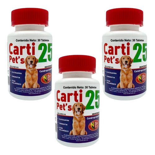 Paquete Carti Pets 25 Norvet 3 frascos 30 tabletas - vista 1