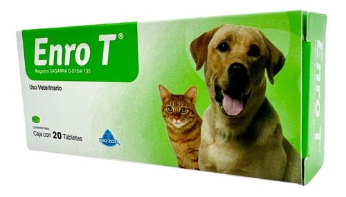 Antibiótico De Amplio Espectro Enro T 20 Tab Biozoo Perros