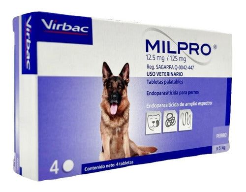 Desparasitante Virbac Perro Milpro 4 Tabletas Mayores 5 Kg