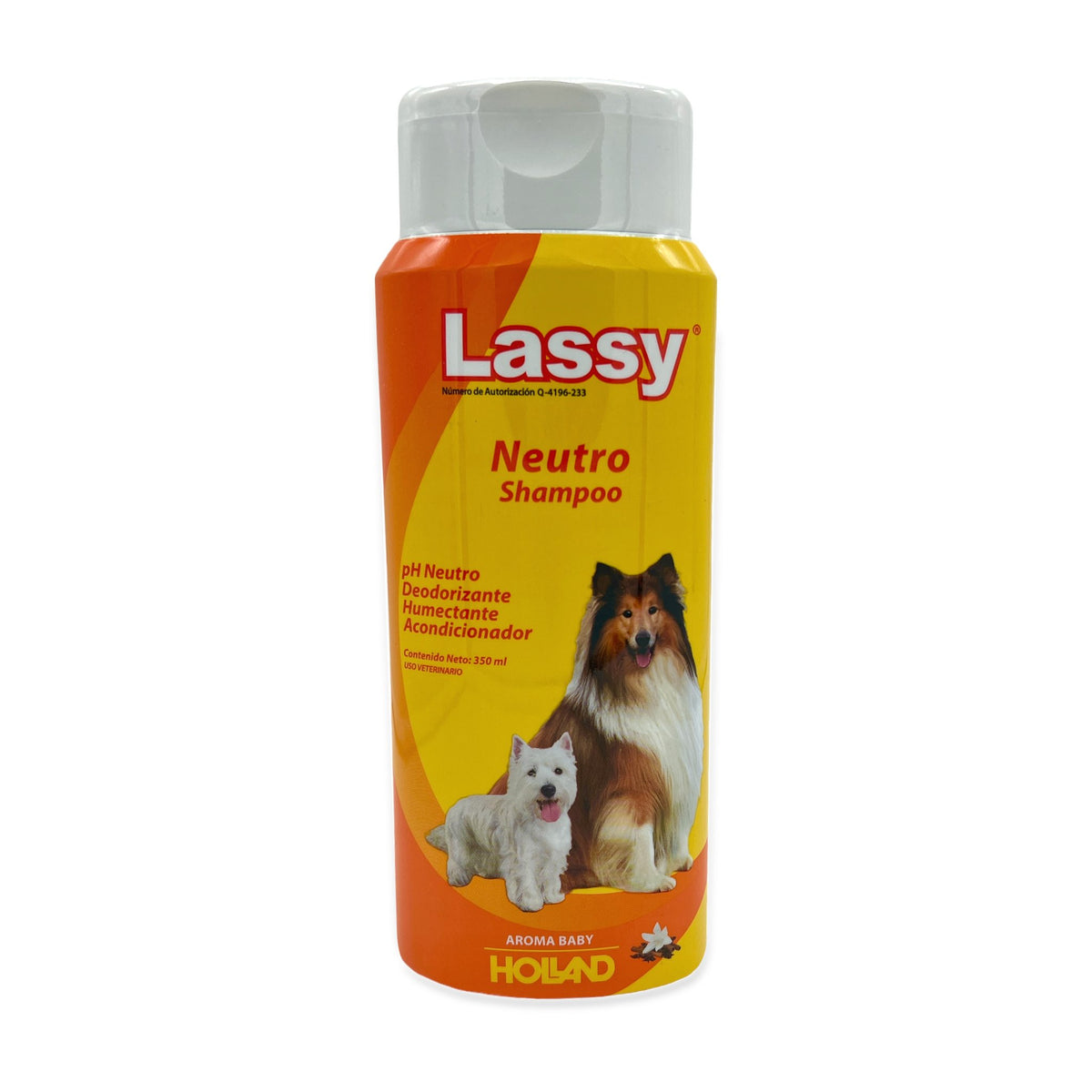 Lassy Shampoo Neutro 350 ml Fragancia Baby — frasco completo sobre fondo blanco