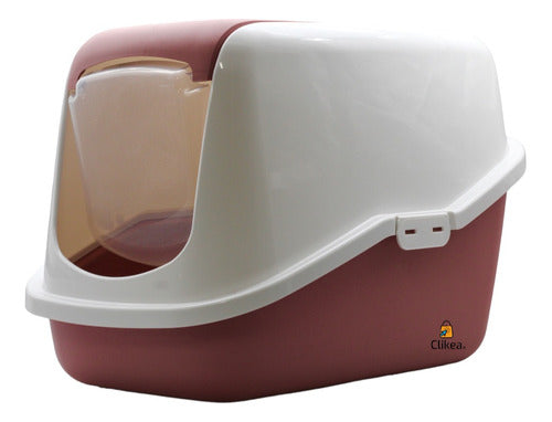 Savic Arenero Nestor Gato Cubierto Con Tapa 56x39x38 Cm Rosa
