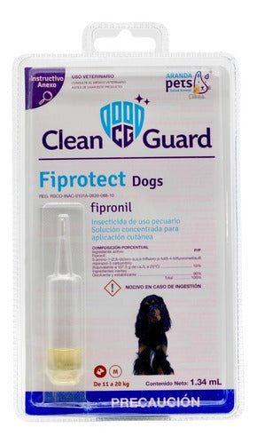 Fiprotect Dogs 11 A 20 Kg Pipeta Antipulgas 1.34 Ml Fipronil
