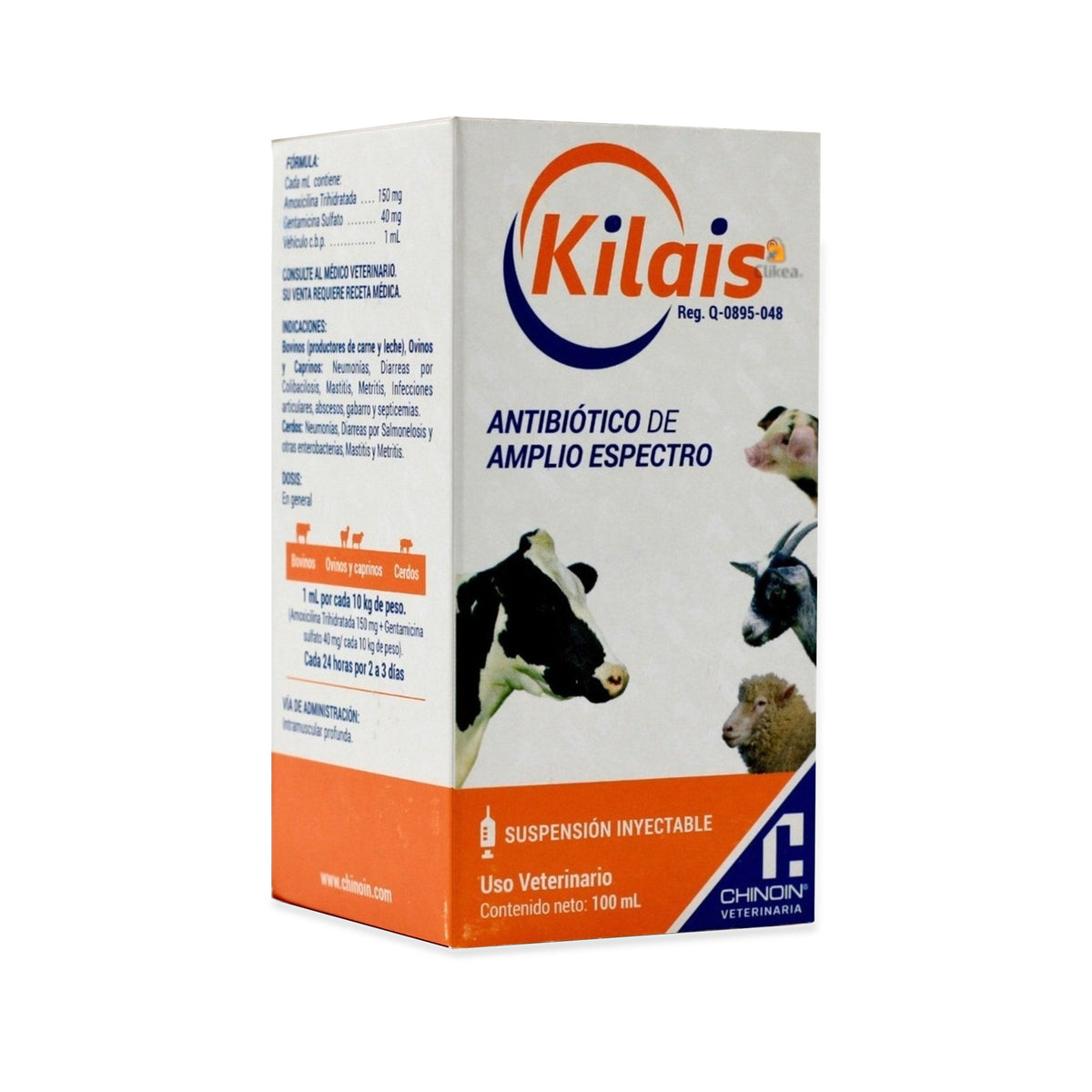 Chinoin Kilais 100 ml — caja completa con impresión original y fondo blanco