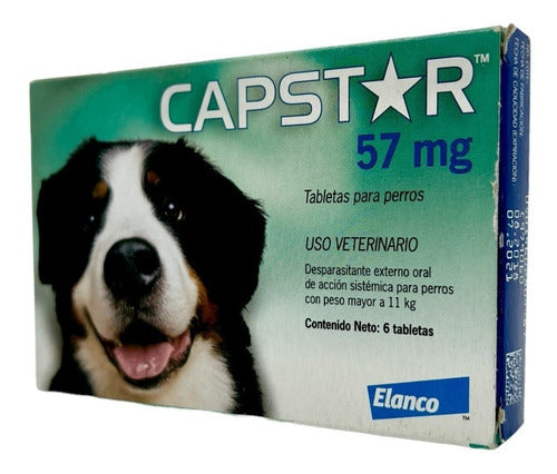 Capstar 57 Mg Antipulgas 6 Tabletas Perros Mayores A 11 Kg - CLIKEA