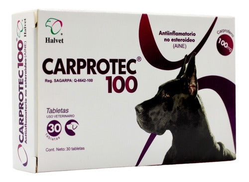 Carprotec 100 Perros Halvet 30 Tabs Carprofeno 100 Mg