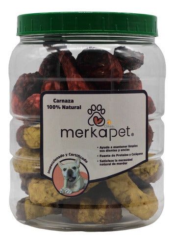 Merkapet Carnaza Natural Para Perro Frasco Con 18 Piezas