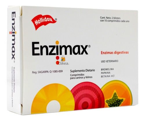 Enzimax Perros Y Gatos Holliday 20 Tabs Enzimas Digestivas