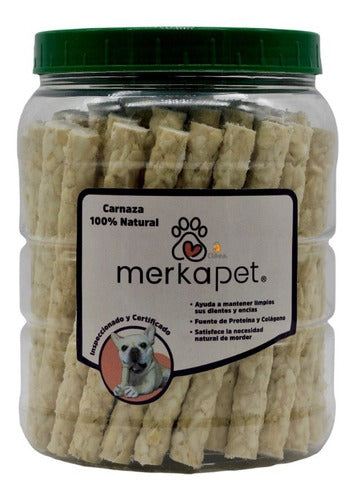 Merkapet Carnaza Natural Para Perro Frasco Con 70 Piezas