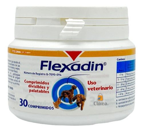 Frasco Flexadin Vetoquinol 30 Tabletas Perros Y Gatos Articu