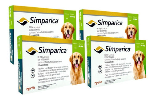 Paquete De 12 Tabletas Antipulgas Perro Simparica 20 A 40 Kg - CLIKEA