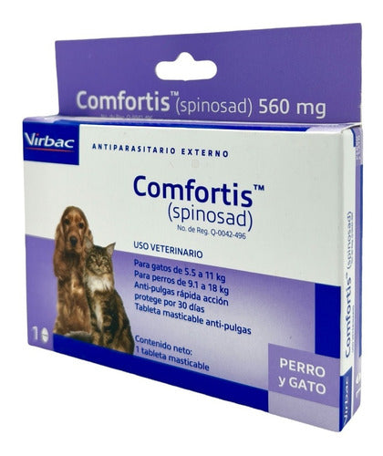 Comfortis 560 Mg 1 Tableta Antipulgas Perro Gato 9.1 A 18 Kg - CLIKEA
