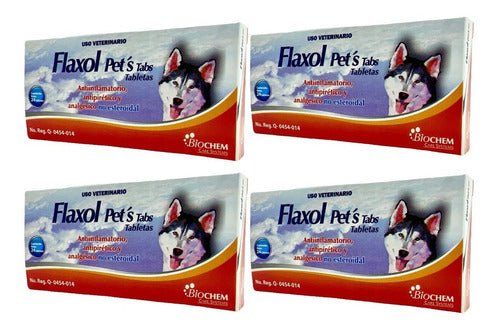 Paquete De 4 Flaxol Pets 24 C/u Tabletas Biochem Perros