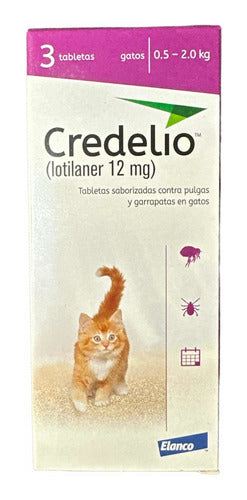 Credelio Gato 0.5 Kg-2 Kg 3 Tab Desparasitante Externo Pulgas