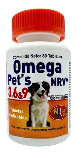 Omega Pets Nrv 3, 6 Y 9 Artritis 30 Tabs Vitaminas Perros