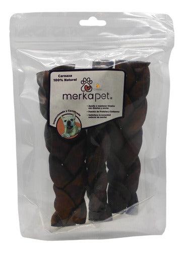 Merkapet Carnaza Natural Para Perro Trenza 3 Piezas