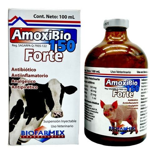 Amoxibio Forte 150 Antibiotico Biofarmex Bovinos 100 Ml