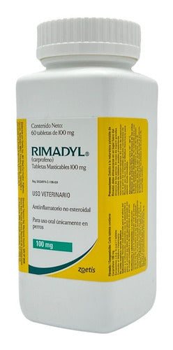 Frasco Rimadyl 100 Mg Zoetis 60 Tabletas Carprofeno Perros